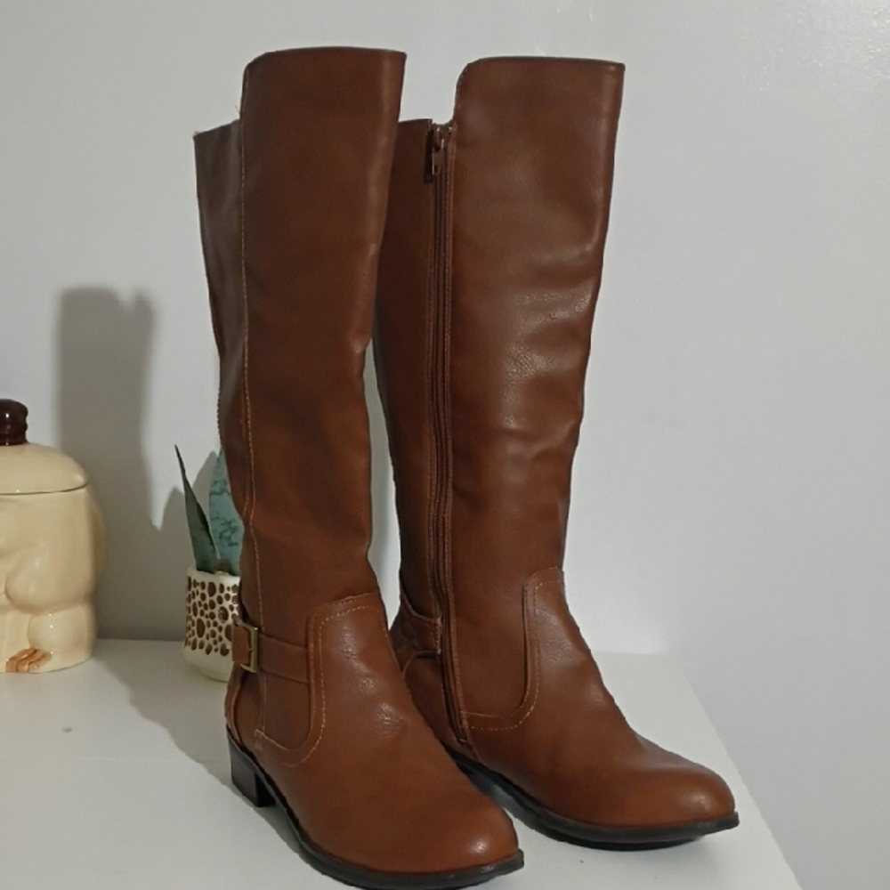 Arizona Brown Leather Knee High Boots Womens Size 8.5 - Picture 5 of 11
